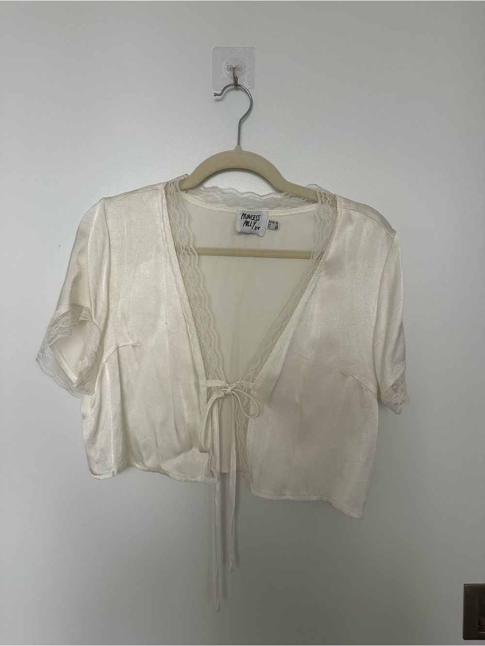 Princess Polly Satin/Lace Tie Top